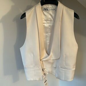 Zara Ivory double breasted vest.
